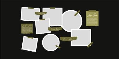 Pictures or photos frame collage layout abstract photo frames and digital photo wall template vector