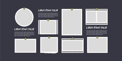 comics page grid layout abstract photo frames and digital photo wall template vector