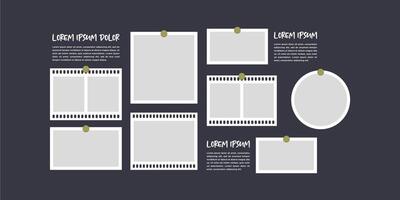 grid layout abstract photo frames template vector