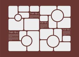 Pictures or photos frame collage comics page grid layout abstract photo frames and digital photo wall template vector