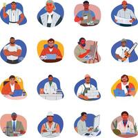 Bundle of 16 Professional Character Flat Illustrations vector