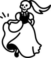 A hand drawn icon of skeleton dancer vector