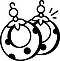 Flamenco earrings icon in hand drawn style vector
