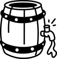 A sketchy icon of a wine barrel vector
