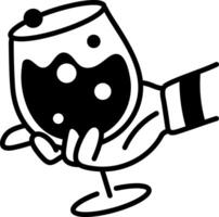 A hand drawn icon of a wine glass vector