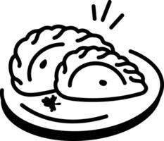 Empanada icon in hand drawn style vector