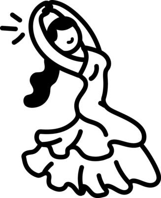 A hand drawn icon of dancing lady