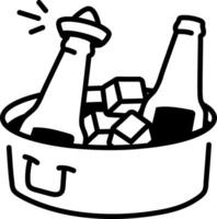 A hand drawn icon of a cooling bucket vector