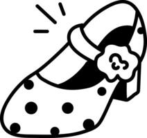 A hand drawn icon of flamenco shoe vector