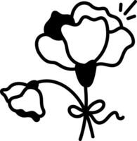 Carnation flower icon in hand drawn style vector