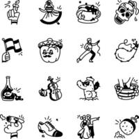 Set of Flamenco and Spanish Icons vector