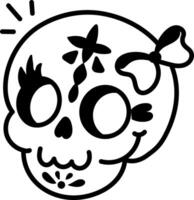A hand draw icon of sugar skull vector