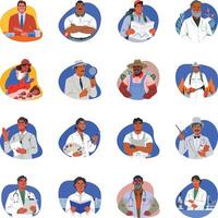 Set of Occupation Flat Style Illustrations vector