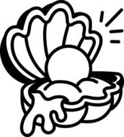 Hand drawn icon of a pearl shell vector