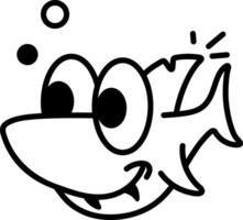 A hand drawn icon of a shark character vector