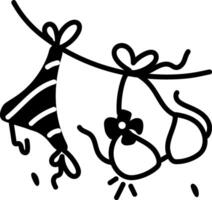 A sketchy icon of bikini hanging on a clothesline vector