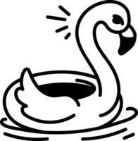 Flamingo tube icon in hand drawn style vector