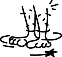Barefoot icon in hand drawn style vector