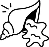 Conch shell icon in hand drawn style vector