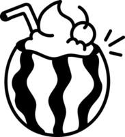 A hand drawn icon of watermelon juice vector