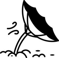 playa tormenta icono en mano dibujado estilo vector