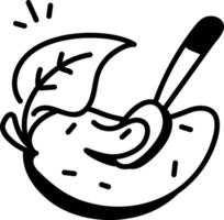 Fresh mango icon in hand drawn icon vector