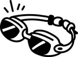 Swimming goggles icon in hand drawn style vector