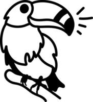 A hand drawn icon of toucan bird vector