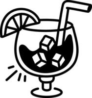 A hand draw icon of tropical drink vector