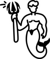 Merman creature icon in hand drawn style vector