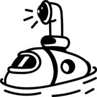 A sketchy icon of ocean submarine vector