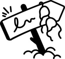 Beach board sign icon in hand drawn style vector