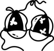 A hand drawn icon of beach bikini top vector
