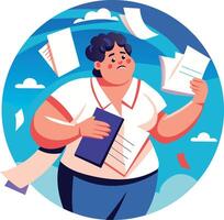 Task burden illustration in flat style vector