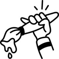 A hand drawn icon of a paintbrush vector