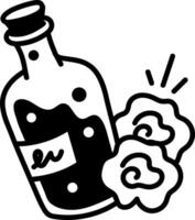 Wine bottle icon in hand drawn style vector