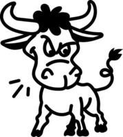 Angry buffalo icon in hand drawn style vector