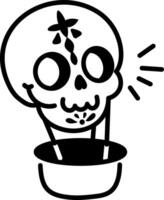 Skull art icon in hand drawn style vector