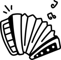 A hand drawn icon of an accordion vector