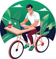 Work addiction illustration in flat style vector