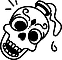 Skull vase icon in doodle style vector