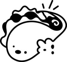 A hand drawn icon of taco vector
