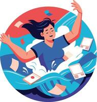 Task overload illustration in flat style vector