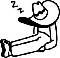 A hand drawn icon of siesta sleeping vector