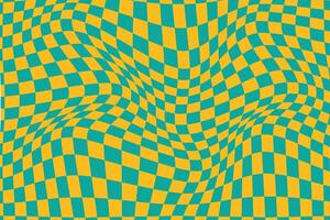 simple abstract fest color creative small square block wavy distort pattern a yellow and blue pattern with a yellow background vector