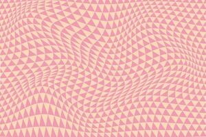 simple abstract lite cream color creative small triangle wavy distort pattern on lite pink color background pink geometric pattern on a beige background vector