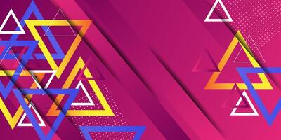 Modern orange and blue 3D abstract background with triangle shapes and line patterns. Colorful illustration with purple patterns in the background. eps10 vector