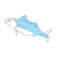 Minimalistic line drawing of a fish with a yellow and white color scheme. vector