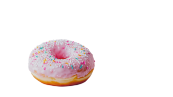 Pastel Pink Donut with White Frosting - Perfect Sweet Treat for Any Occasion, Great for Dessert Tables, Bakery Menus, or Food Photography. png