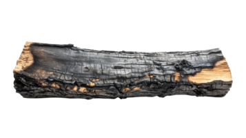 Detailed Image of Charred Firewood with Ash on a White Background Ideal for Nature and Cooking Related Projects. png